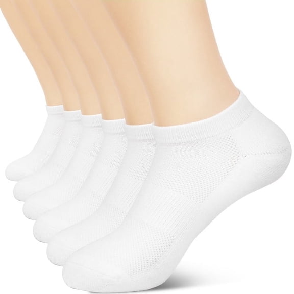 NevEND 6 Pairs Ankle Socks Women's and Men - Soft Thin Cotton Athletic Breathable Mesh Running Low Cut No Show Summer Socks