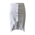 thumbnail image 5 of Gibobby faldas deportivas para mujer Dividir Nuevo diseño de mezclilla Falda de verano de delantera para mujer(Blanco, XL), 5 of 5