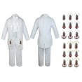 thumbnail image 1 of Baby Boy Christening Baptism Formal White Tail Suit Silver Gold Maria on Stole Sm-20, 1 of 4