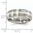 thumbnail image 6 of Edward Mirell Titanium Brushed&Polished w/Sterling Silver 7mm Band, 6 of 7