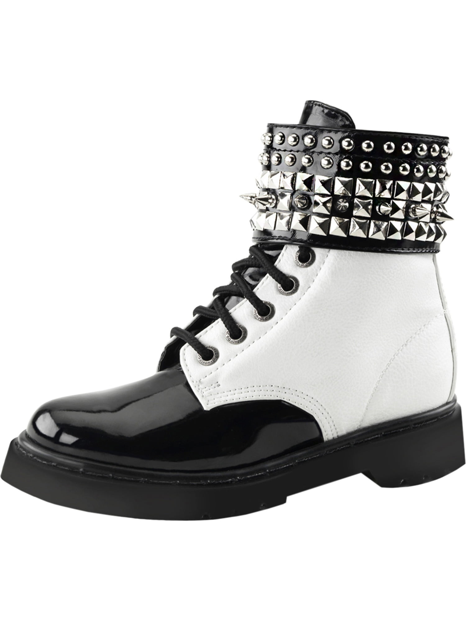 white combat boot heels
