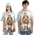 thumbnail image 4 of Playful English Setter Welcomes Winter Snowy Day with Cardinal Bird All Over Print 3D Baseball Shirt Dog Lover Softball Sport - 2017, 4 of 6