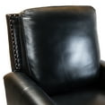 thumbnail image 2 of Upholstered Genuine Leather Recliner Chair with Solid Wood Legs, Black, 2 of 10
