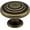 Distressed Antique Brass, variant on Elements Arcadia 1-5/16 In. Diameter Dark Bronze Round Cabinet Knob 107ORB