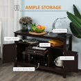 thumbnail image 3 of Modern Espresso Kitchen Buffet Bar Cabinet with Wine Rack - 46" Storage Sideboard for Dining & Living Room, 3 of 7