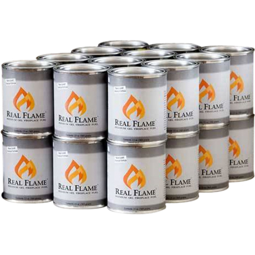 Real Flame 24 Pack of 13 oz Gel Fuel Cans for Fireplace
