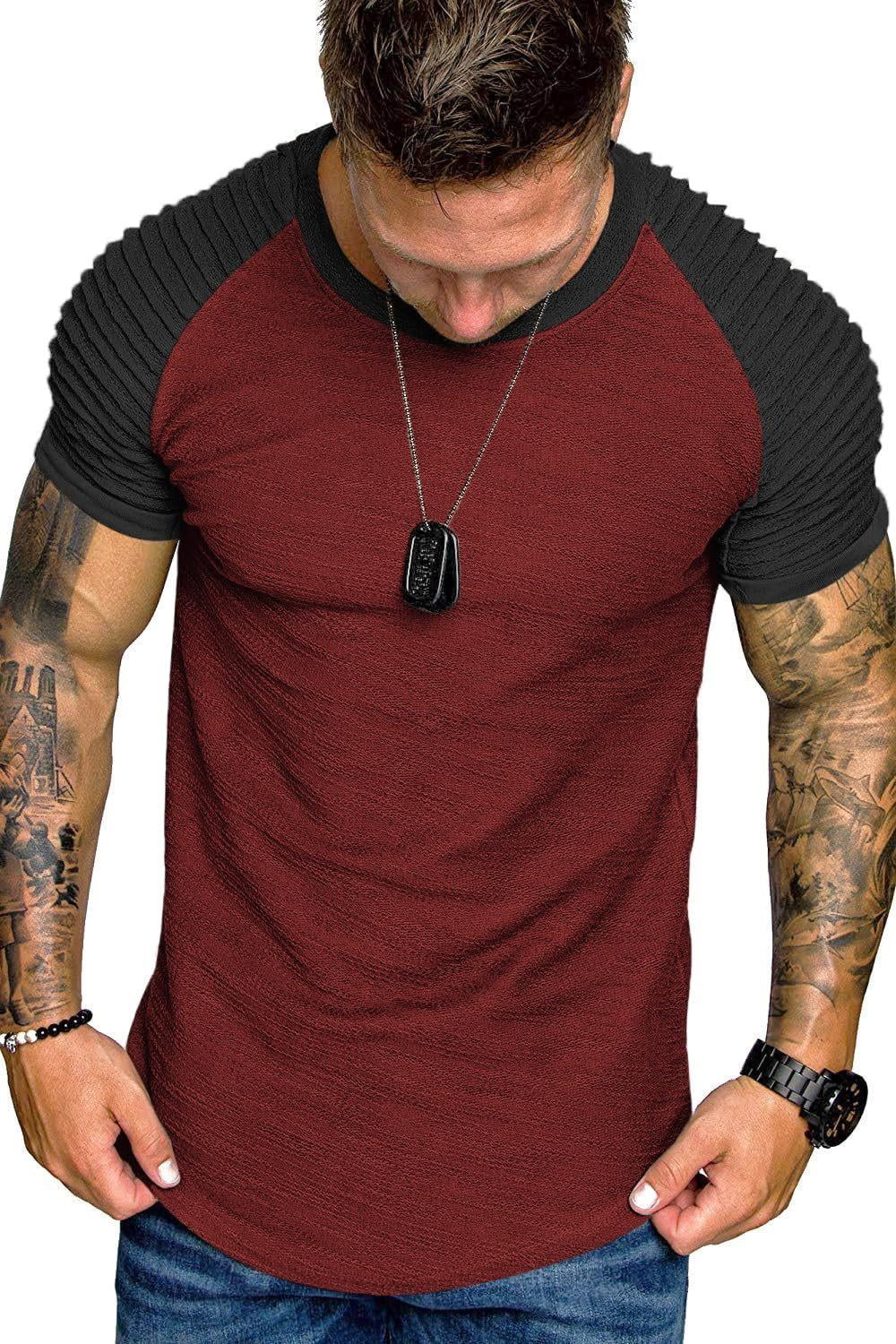 COOFANDY Mens Muscle Tshirts Fashion Raglan Sleeve Baseball Tee Shirt