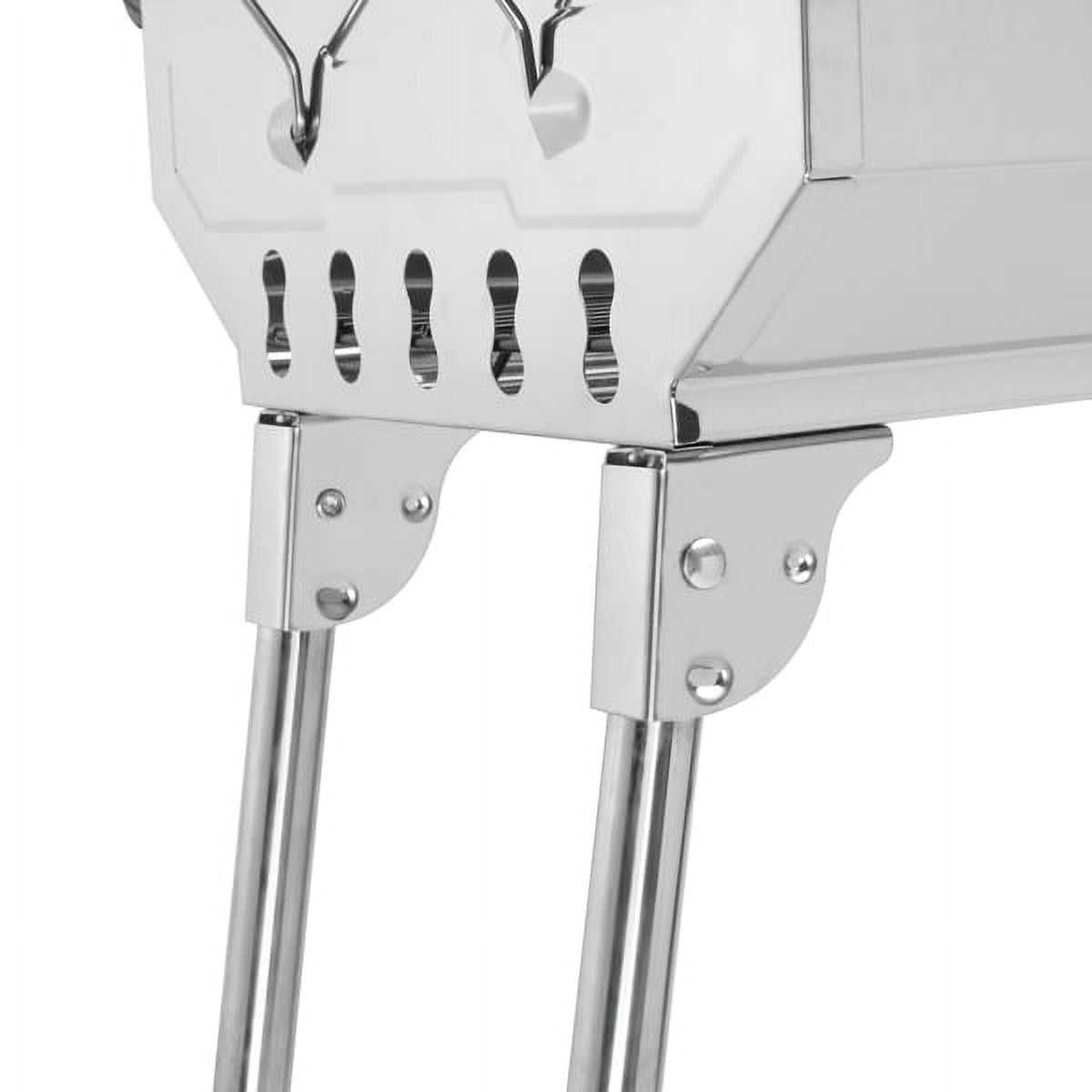 Portable Stainless Steel Grill - Lightweight, High-Temp Resistant, with 2 Iron Grills & Anti-Scald Handle for Home/Outdoor Camping