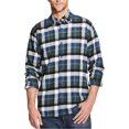 thumbnail image 1 of Weatherproof Mens Plaid Brushed Flannel Button Up Shirt, Green, X-Large, 1 of 1