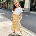 thumbnail image 5 of Zpanxa Girls Buffalo Plaid Wide Leg Pants Elastic Waistband Loose Fit Trendy Casual Trousers with Pockets for School Pants for Girls, 5 of 8