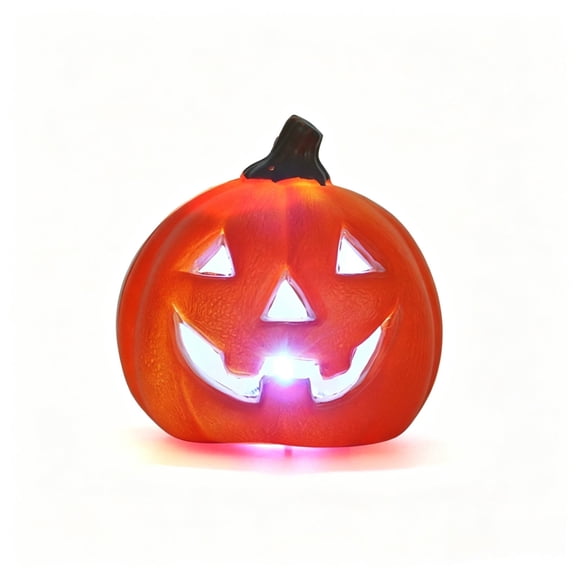 LED Pumpkin Light with Timer, Battery Operated Jack O Lantern for Indoor Outdoor Halloween Thanksgiving Decor, 4.7 Inch Tabletop Fall Harvest Centerpiece with Multicolor Glow