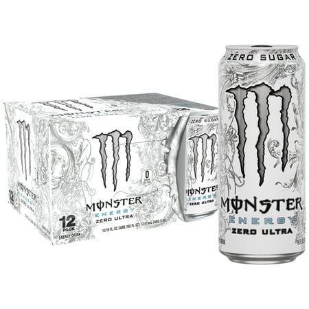 Monster Zero Ultra, Sugar Free Energy Drink, 16 fl oz, 12 Pack