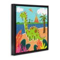 thumbnail image 3 of Stupell Industries Eclectic Dinosaur on Beach Black Floating Frame Canvas Art, 18 x 18, by Tina Finn, 3 of 8