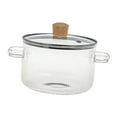 thumbnail image 4 of Cacerola de vidrio con tapa Olla de vidrio para cocinar Utensilios de cocina de vidrio de borosilicato para leche 1500ML, 4 of 9