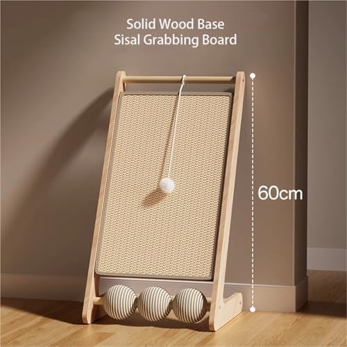 Cat Scratching Post, Wooden Sisal Removable Wear-Resistant Scratching Board for Kittens and Adult Cats