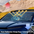thumbnail image 6 of Xixirimido Car Windshield Sun Shade Universal Fit for SUV Truck Sedan Auto Front Window Sunshade Sun Visor Block UV Rays Keep Cool Car Accessories, Dolphins, 6 of 8