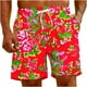 thumbnail image 4 of Puntoco Pantalones Cortos Para Hombre Con Bolsillo Con Cordón Y Estampado, Color Rojo S, 4 of 9