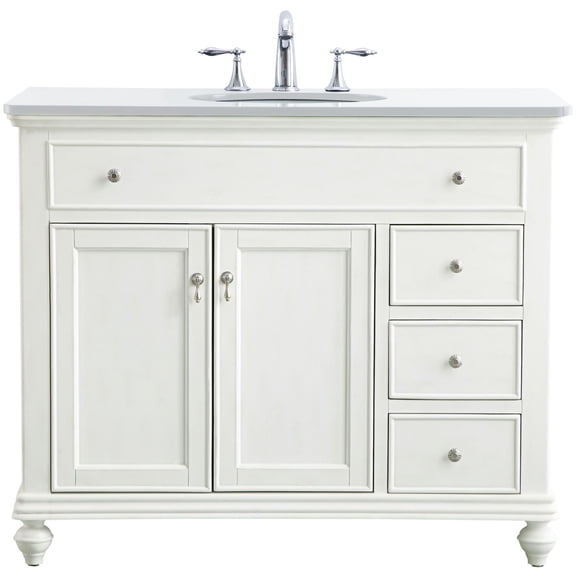 Elegant Lighting VF12342AW-VW Otto 42" Free Standing Single Basin Vanity Set - Off White