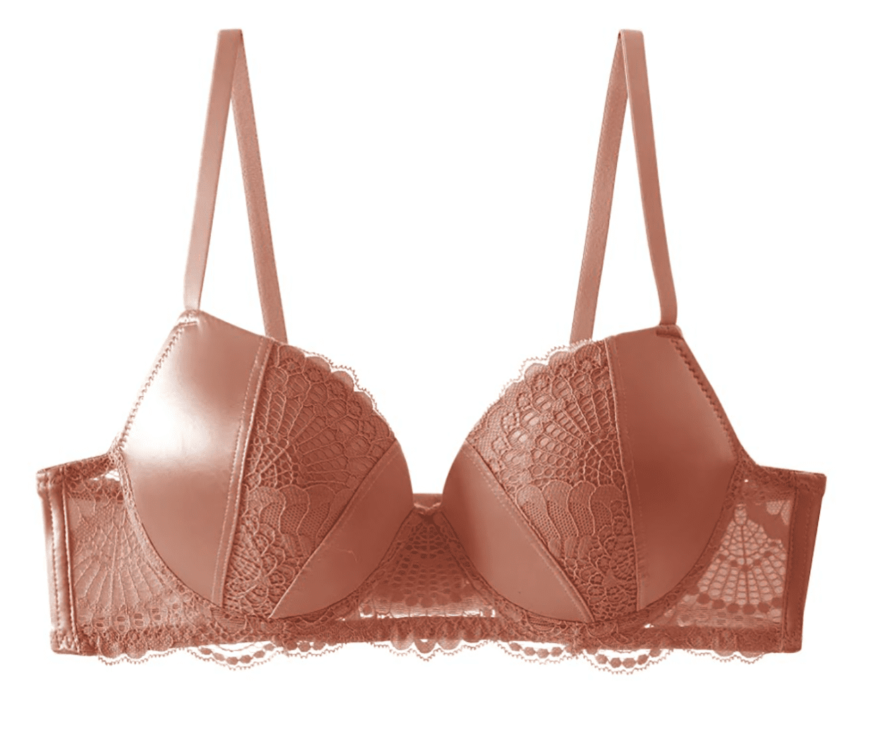 6 Pieces Wired Lace Plain Full Cup Gentle Push Up Bra B/C