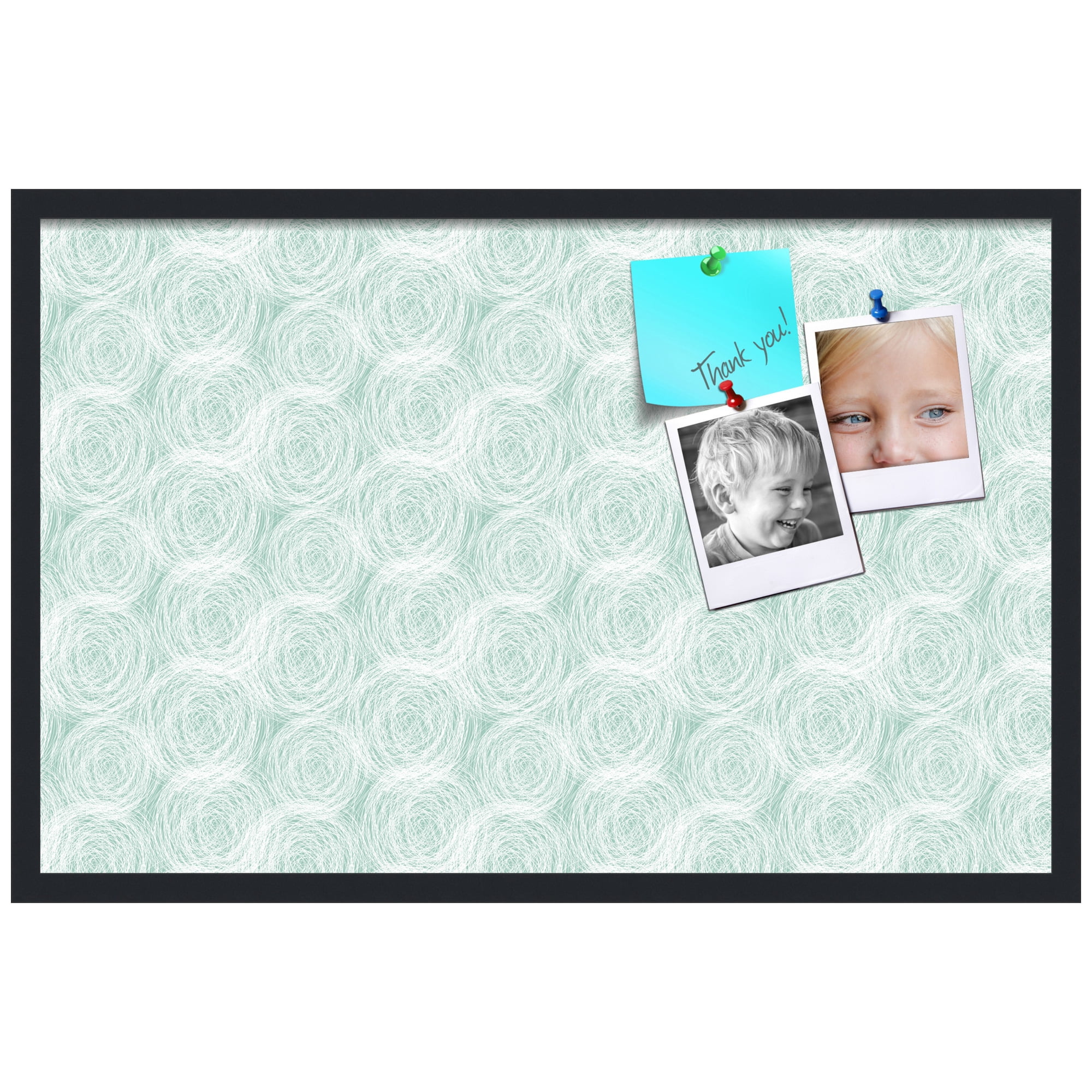 PinPix ArtToFrames 32x20 Custom Cork Bulletin Board    Poster Board Has a Fabric Style Canvas Finish, Framed in Satin Black (PinPix-1926)