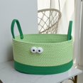 thumbnail image 6 of Desktop Storage Basket,Woven Cotton Thread Storage Basket,Wide Applicability,Classification of Miscellaneous Items,Beautiful Decoration,Easy to Clean,Portable Handle,Strong Load-Bearing,Blue Color, 6 of 7