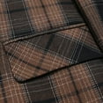 thumbnail image 6 of TFEOQRY Men's Checkered Blazer One Button Long Sleeve Casual Wedding Prom Business Party Suit Jacket Coffee-1, 6 of 7