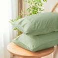 thumbnail image 6 of Gogreen Cooling Pillow Cases (Set of 2) for Hot Sleepers & Night Sweats, Rayon Derived from Bamboo Pillow Case, Breathable and Silky Soft Envelope Pillowcases (Sage Green, King 20"x36"), 6 of 7