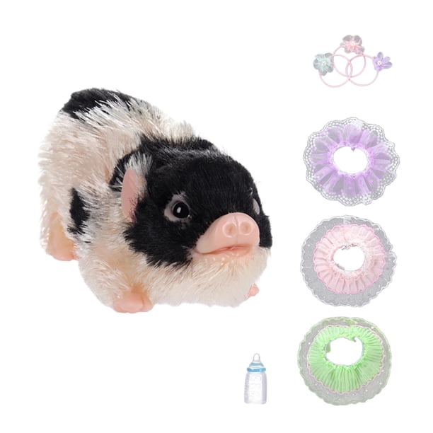 Muñeca Reborn, adorable mini cerdito realista, regalo de cumpleaños ideal, mascota para juegos de rol, Blanco y negro