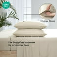 thumbnail image 6 of PHF Bamboo Bed Sheet Sets, 4 Pieces King Silky Soft Bedding Sheets, 1800 Thread Count 16 Inch Deep Pockets, Natural, 6 of 8