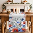 thumbnail image 2 of Table Runner 48 Inches Long for Kitchen Dining, Red Blue Flowers Dresser Scarf Farmhouse, Dining Table Decorations for Wedding/Parties, Spring Floral Elegant Pastoral Watercolor 13 x 48 In, 2 of 8
