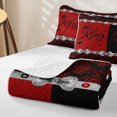 thumbnail image 4 of Erosebridal Queen And King Bed Spread Queen,Vintage Damask Print Queen Coverlet Set For Men Omen,Red Black,3-Piece, 4 of 7