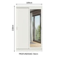 thumbnail image 3 of Ropero Closet Madesa Tokio 2 Puertas 1 Espejo Blanco 02, 3 of 11
