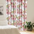 thumbnail image 2 of Ambesonne Floral Curtains, Blossom Foliage Tropical, Pair of 28"x63", Raspberry and Pistachio Green, 2 of 5