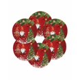 thumbnail image 7 of 15 Inch Round Placemats Set of 6, Red Gnomes Christmas Non Slip Heat Insulation PP Table Mats, Xmas Tree Balls Snowflake Washable Place Mats for Kitchen Dining Party Table Decor, 7 of 7