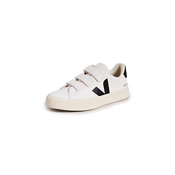 Veja Women's Recife Logo Sneakers, Extra White/Black, 10 Medium US