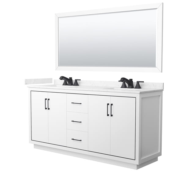 Wyndham Collection WCF111172DWBC2US3M70 Icon 72" Free Standing Double Basin Vanity Set -