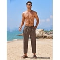 thumbnail image 5 of COOFANDY White Linen Pants for Men Summer Lightweight Casual Trousers Yoga Beach Pants, 5 of 10