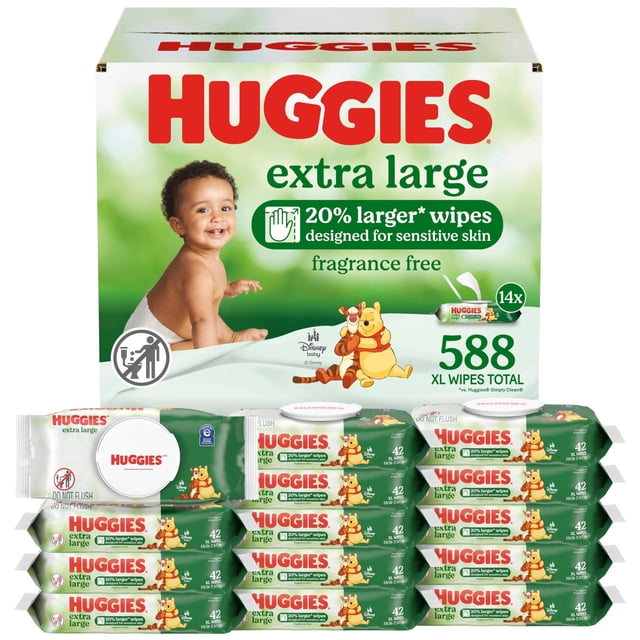 Toallitas húmedas para bebé HUGGIES extra grandes sin fragancia, 588 unidades