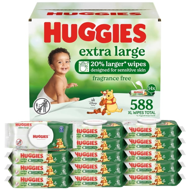 Toallitas húmedas para bebé HUGGIES extra grandes sin fragancia, 588 unidades