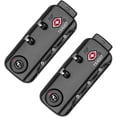 thumbnail image 1 of Paquete de 2 candados de seguridad Candado de viaje para equipaje y candado con código de seguridad de 3 dígitos, negro, 1 of 5