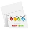 2024 Happy New Year - Blank Holiday Greetings Fold Over Cards & Envelopes, Funny Emoji Cards - for Christmas and New Year’s Gifts and Presents | 25 Cards and 25 Envelopes per Pack | 4.25 x 5.5 (White)