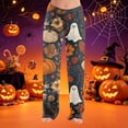 thumbnail image 6 of Halloween Womens Flannel Pajama Pants Drawstring Stretch Cute Ghost Print Pjs Casual Elastic Waist Pajama Pants, 6 of 6
