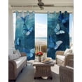 thumbnail image 6 of Blue Butterfly Blackout Curtains for Bedroom Living Room Darkening Curtains 90 Inch Modern Elegant Water Ripples Black Out Window Curtain Privacy Insulated Window Treatment Grommet Drapes 52"x90"x2, 6 of 9