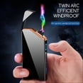 thumbnail image 3 of USB Rechargeable Plasma Dual Arc Lighter, Fingerprint Sensor Windproof Flameless Metal Lighter for Men Gift, 3 of 5