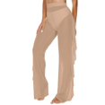 thumbnail image 2 of Traje de baño Cover Up Pants Jumppmile de malla transparente con volantes, color caqui, 2 of 6