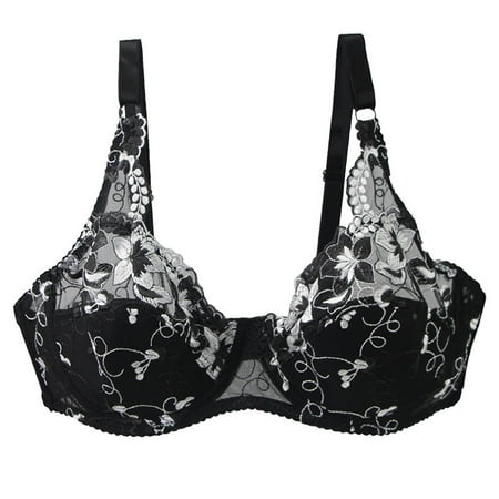 

GBSELL Women Lace With Steel Ring Solid Double Breasted Push Up Bra Ladies With Underwire Non-Removable Chest Pad Fixed Shoulder Straps Semi-Perspective Double-Breasted Buckle