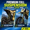 thumbnail image 6 of IVFJFV 500W Electric Dirt Bike for Kids,Up to 17.4MPH & 23.6 Miles,Two Speed Modes, Front & Rear Suspension,Mechanical Disc Brakes, 165 LBS,Beginner-Friendly Handle, All-Terrain,YELLOW, 6 of 9