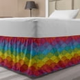 thumbnail image 1 of Abstract Bed Skirt, Geometric Colorful Waves Seigaiha Pattern, Elastic Bedskirt Dust Ruffle Wrap Around for Bedding Decor, 4 Sizes, Multicolor, by Ambesonne, 1 of 2