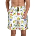 thumbnail image 2 of Uemuo Orange Green Avocado Pattern Men's Swim Trunks Hawaiian Beach Bathing Suit Swimsuits Beach Quick-Dry Shorts with Pockets-X-Large, 2 of 9