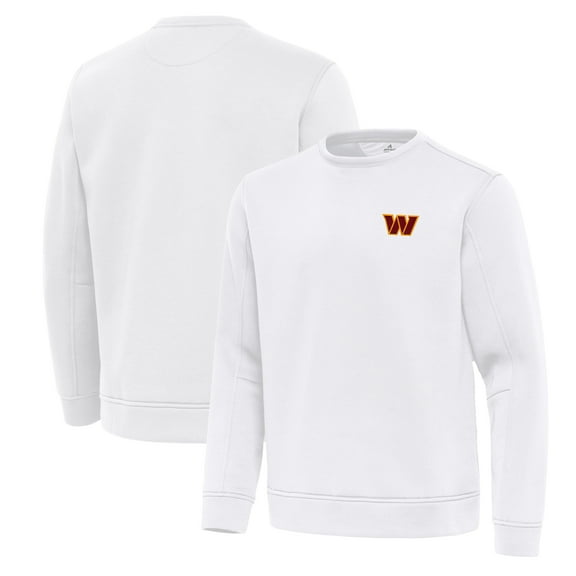Men's Antigua White Washington Commanders Relevant Lightweight Pullover Sweatshirt